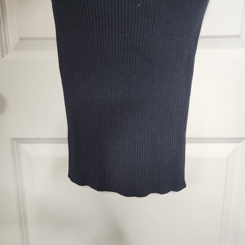 Michael Kors twilight blue ribbed sleeveless v neck Bodycon midi dress size XS - Picture 7 of 11